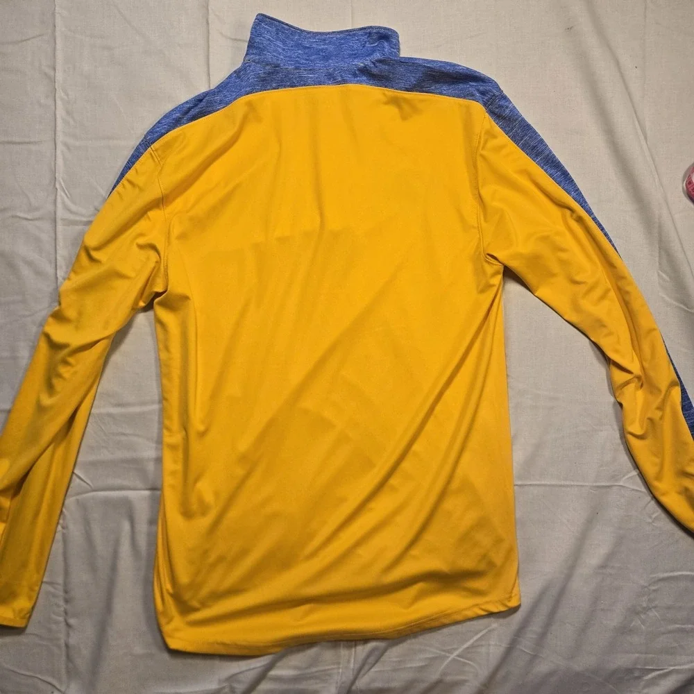 UCLA Bruins Pullover Mens Small Yellow NCAA Basketball Adidas Climalite 1/4 Zip